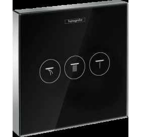 Перемикач Hansgrohe ShowerSelect Glass на 3 клавіші, чорний/хром 15736600