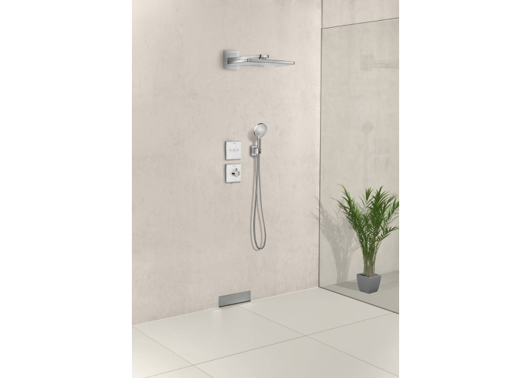 Переключатель Hansgrohe ShowerSelect Glass на 3 клавиши, черный/хром 15736600