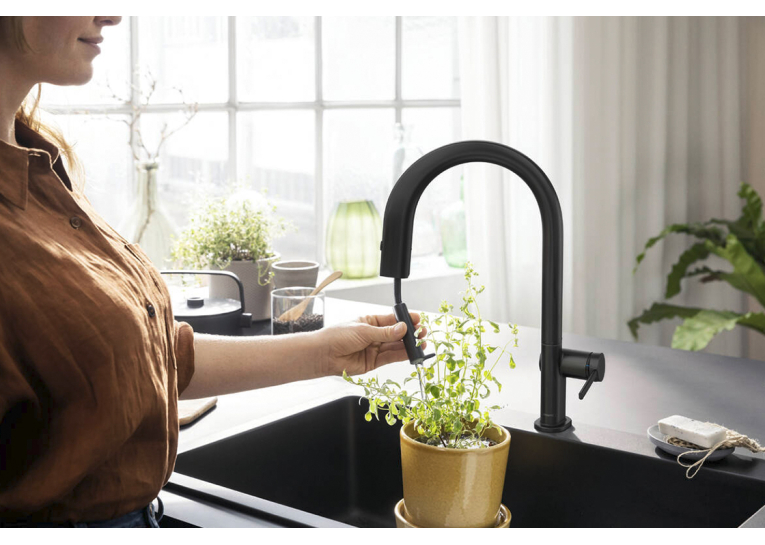 Змішувач кухонний Hansgrohe Aqittura M91 FilterSystem 210 1jet pull-out кухонний сет з Harmony (76801670) Matt Black