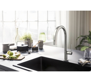 Змішувач кухонний Hansgrohe Aqittura M91 FilterSystem 210 1jet pull-out кухонний (76803800) Stainless Steel Finish