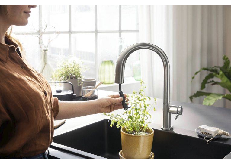 Змішувач кухонний Hansgrohe Aqittura M91 FilterSystem 210 1jet pull-out кухонний (76803800) Stainless Steel Finish