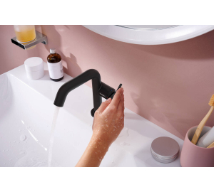 Смеситель Hansgrohe Tecturis S 110 Fine CoolStart для умывальника без донного клапана, Matt Black (73321670)