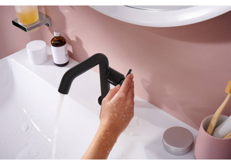 Змішувач Hansgrohe Tecturis S 110 Fine CoolStart  для умивальника без донного клапана, Matt Black (73321670)