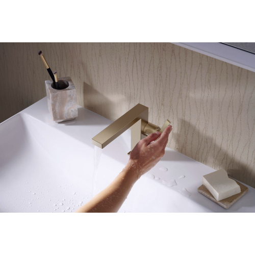 Смеситель для умывальника  Hansgrohe Tecturis E 110 Fine CoolStart  с донным клапаном pop-up, Brushed Bronze (73023140)
