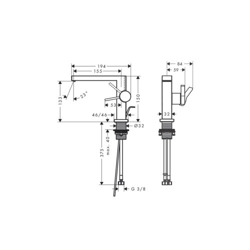 Смеситель для умывальника  Hansgrohe Tecturis E 110 Fine CoolStart  с донным клапаном pop-up, Brushed Bronze (73023140)