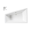 Ванна акриловая Besco INTIMA DUO SLIM 180х125 Правая (соло), без ног #WAID-180-SP