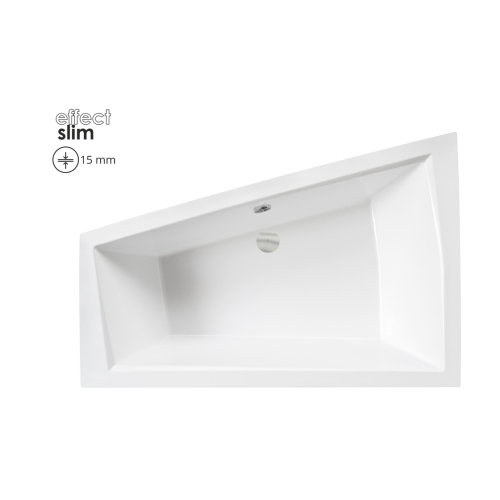 Ванна акриловая Besco INTIMA DUO SLIM 180х125 Правая (соло), без ног #WAID-180-SP