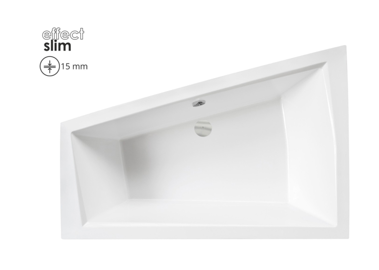 Ванна акриловая Besco INTIMA DUO SLIM 180х125 Правая (соло), без ног #WAID-180-SP