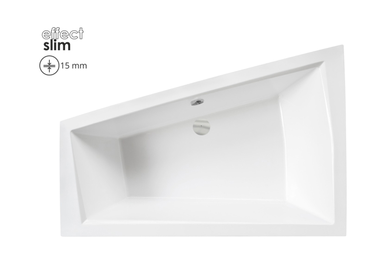 Ванна акриловая Besco INTIMA DUO SLIM 180х125 Правая (соло), без ног #WAID-180-SP