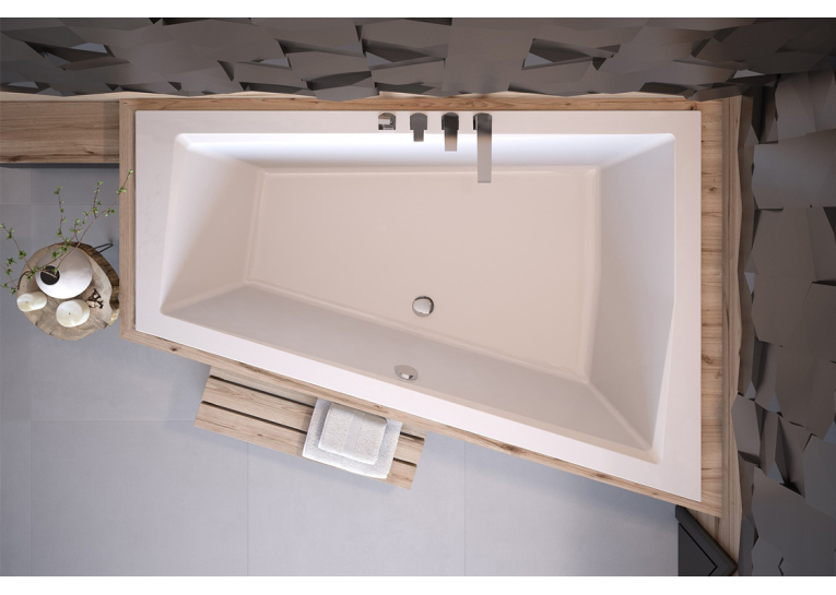 Ванна акриловая Besco INTIMA DUO SLIM 180х125 Правая (соло), без ног #WAID-180-SP