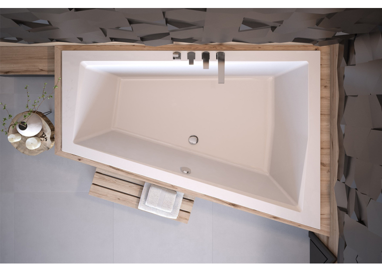 Ванна акриловая Besco INTIMA DUO SLIM 180х125 Правая (соло), без ног #WAID-180-SP