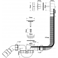 Сифон для ванны (автомат) 40/50 Сталь SZC HС31М-S2-SN