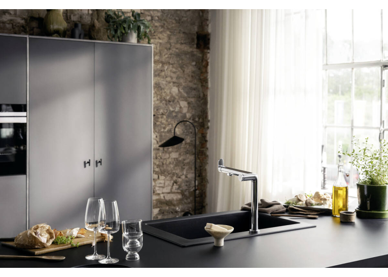 Смеситель кухонный Hansgrohe Aqittura M91 FilterSystem 240 1jet кухонный (76804000) Chrome