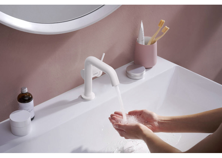 Змішувач Hansgrohe Tecturis S 110 Fine CoolStart для умивальника, Matt White (73320700)