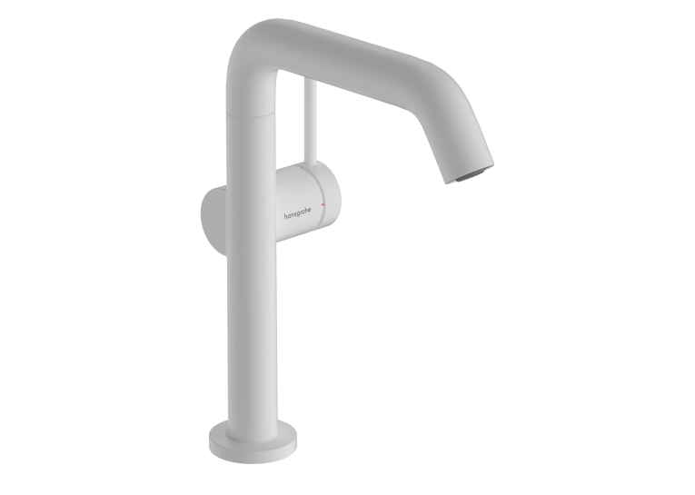 Змішувач для умивальника, поворотний вилив, Hansgrohe Tecturis S 210 Fine CoolStart Matt White (73360700)