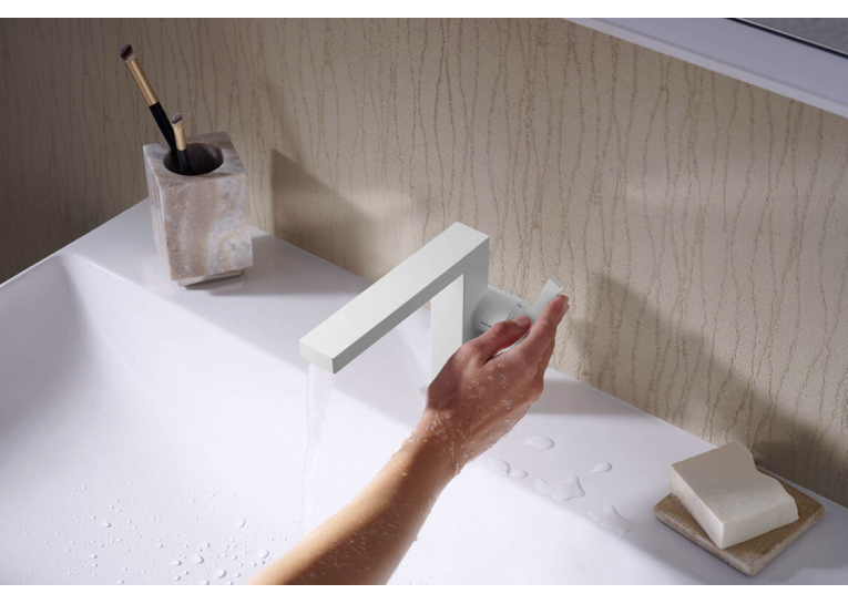 Змішувач Hansgrohe Tecturis E 110 Fine CoolStart для умивальника, Matt White (73020700)