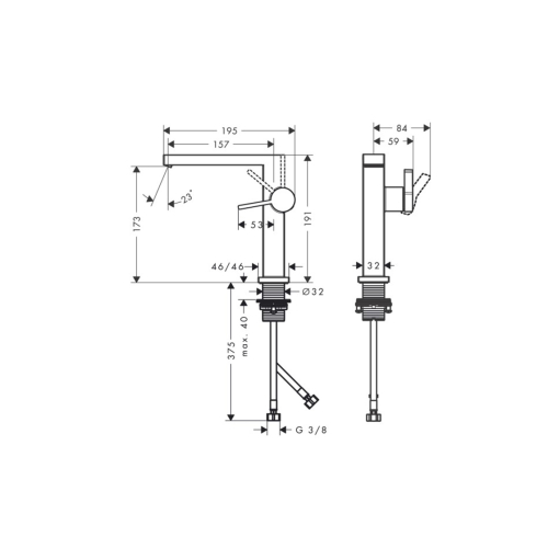 Змішувач для умивальника Hansgrohe Tecturis E 150 Fine CoolStart , Chrome (73040000) (Пошкоджене пакування)