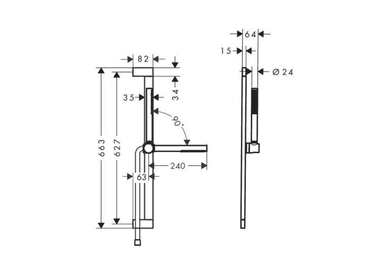Душовий набір Hansgrohe Pulsify S 100 1jet EcoSmart 65 см, Matt Black (24372670) (Пошкоджене пакування)