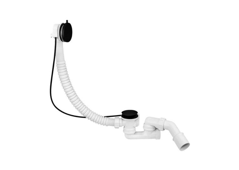 Сифон для ванни SLIM напіватомат. N-подібний, з ревізією, чорний MP31SSF-MBBR