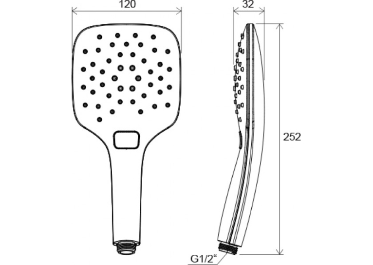 Лійка ручного душу Ravak 958.20, 3 функції, 120 мм, чорний X07P569