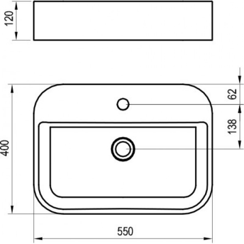  Умывальник Ravak Керамический 550 R Slim Shelf Белый XJX01155005