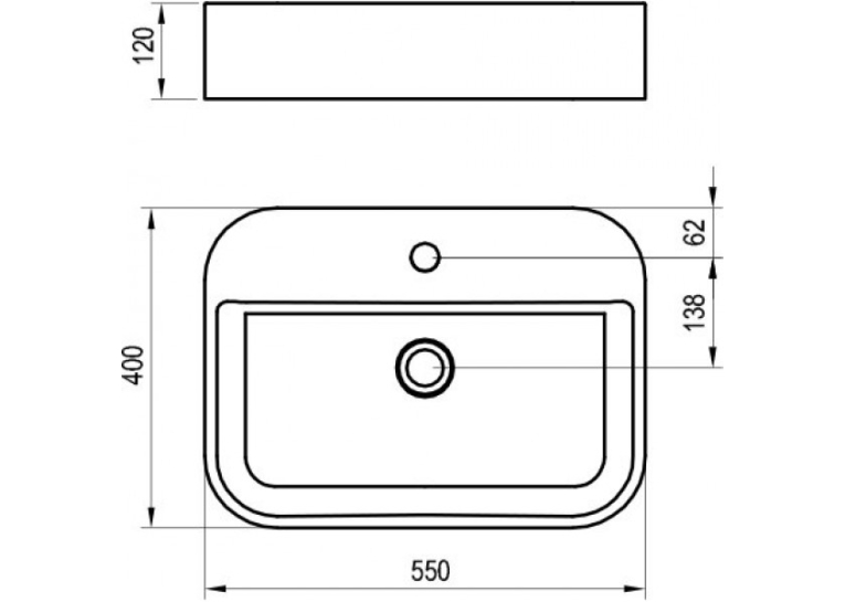 Умивальник Ravak Керамічний 550 R Slim Shelf Білий XJX01155005