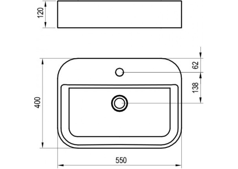 Умивальник Ravak Керамічний 550 R Slim Shelf Білий XJX01155005
