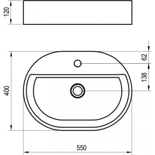  Умывальник Керамический Ravak 550 О Slim Shelf Белый XJX01155003