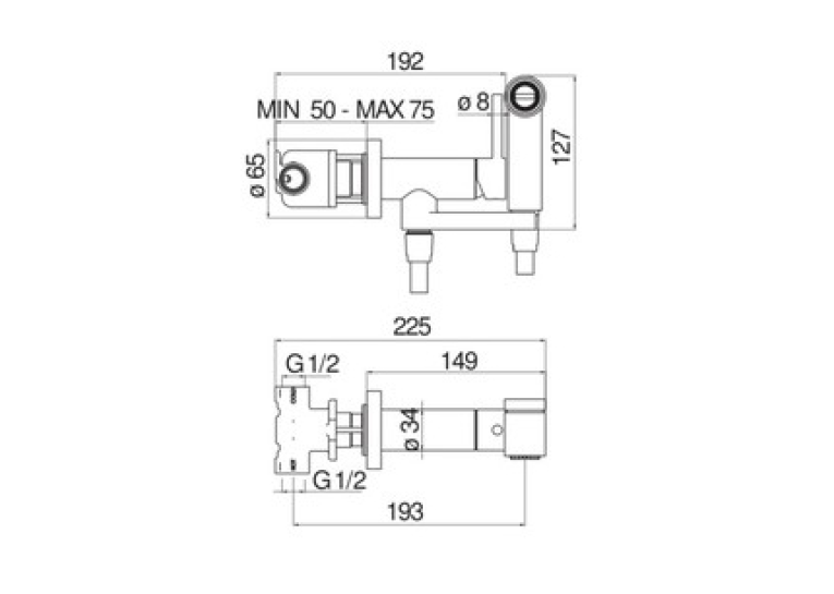 Комплект гігієнічного душу NOBILI Sanitary Fittings Chrome (AV00600CR)