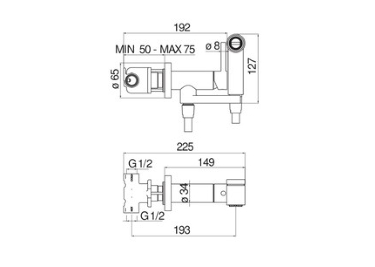 Комплект гігієнічного душу NOBILI Sanitary Fittings Chrome (AV00600CR)