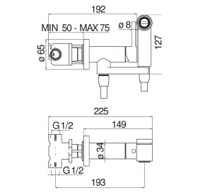 Комплект гігієнічного душу NOBILI Sanitary Fittings Red Canyon PVD (AV00600RCP)