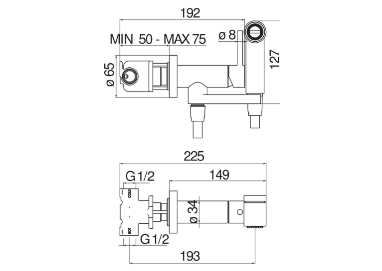 Комплект гігієнічного душу NOBILI Sanitary Fittings Red Canyon PVD (AV00600RCP)