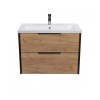 Тумба Мойдодир Line Craft 80 з умивальником Cosmo 80 дуб крафт 00-0008541