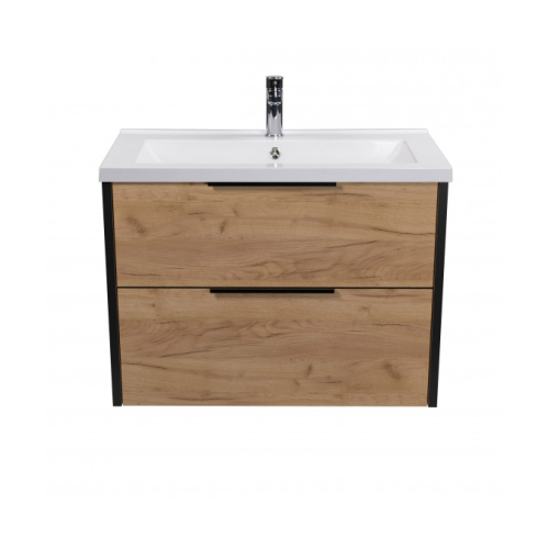 Тумба Мойдодир Line Craft 80 з умивальником Cosmo 80 дуб крафт 00-0008541