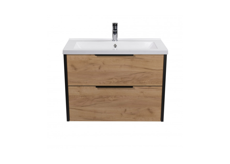 Тумба Мойдодир Line Craft 80 з умивальником Cosmo 80 дуб крафт 00-0008541