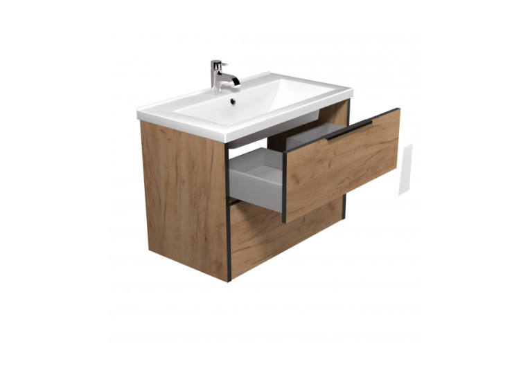 Тумба Мойдодир Line Craft 80 з умивальником Cosmo 80 дуб крафт 00-0008541