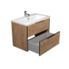 Тумба Мойдодир Line Craft 80 з умивальником Cosmo 80 дуб крафт 00-0008541