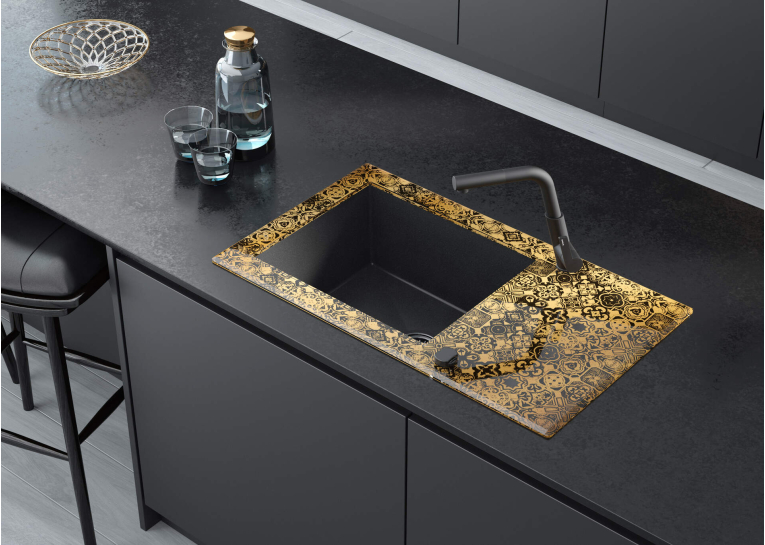 Змішувач для кухні Deante Silia, витяжний, чорний BQS_N73M