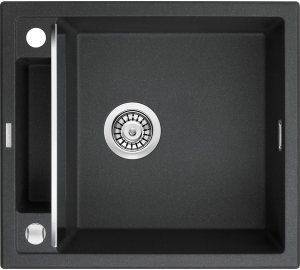 Мойка кухонная квадратная Deante Magnetic, гранит, без крыла, 560х500х219мм, накладная, металлический графит ZRM_G103