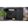 Мийка кухонна Deante Magnetic, граніт, прямокут., з крилом, 820х500х219мм, чаша - 1, накладна, чорний матовий ZRM_N113