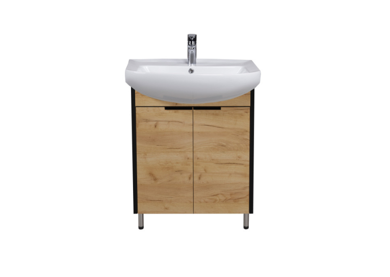 Тумба Мойдодыр Dakota Craft 60 с умывальником Runa 60 дуб крафт 00-0008566
