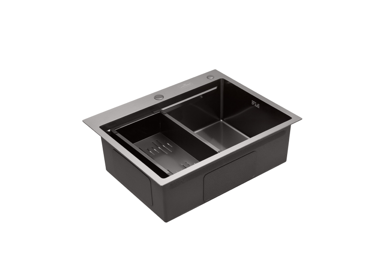 Кухонна мийка Kroner KRP Schwarze - 6350HM PVD (3.0/1.0 мм) CV031453