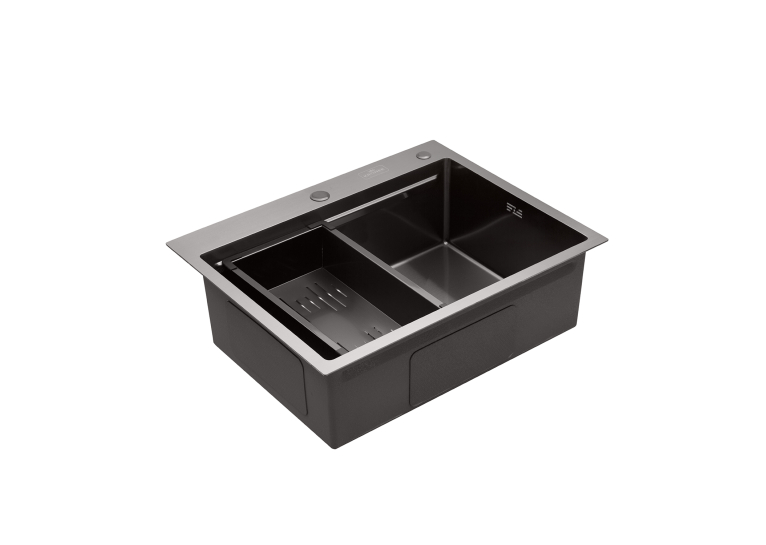 Кухонна мийка Kroner KRP Schwarze - 6350HM PVD (3.0/1.0 мм) CV031453