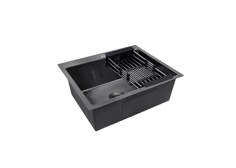 Кухонна мийка Kroner KRP Schwarze - 6050HM PVD (3.0/1.0 мм) CV025260