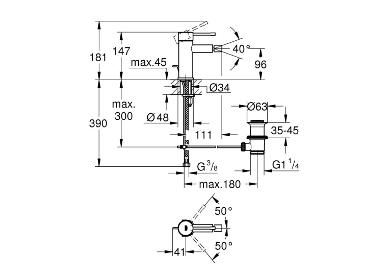 Змішувач для біде S-Size Grohe Essence 24178GN1 Золото матове