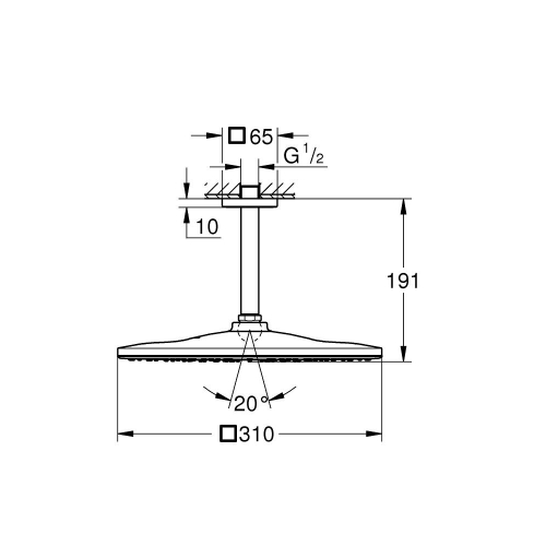 Верхний душ Grohe RSH 310 Mono Cube 26566DL0 Бронза матовая