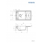 Мийка кухонна Deante Magnetic, граніт, прямокутник, з крилом, 820х500х219мм, чаша - 1, накладна, металічний графіт ZRM_G113