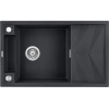 Мийка кухонна Deante Magnetic, граніт, прямокутник, з крилом, 820х500х219мм, чаша - 1, накладна, металічний графіт ZRM_G113