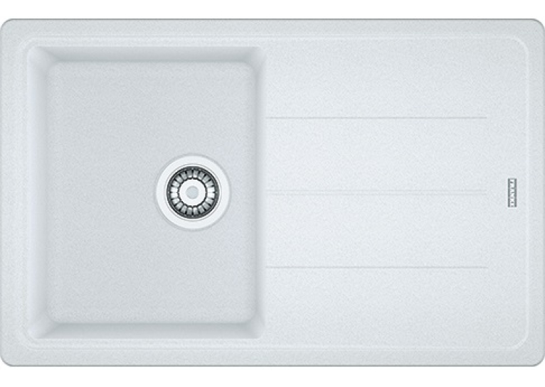 Franke Мийка кухонна Basis, фраграніт, прямокутник, з крилом, 780х500х200мм, чаша - 1, накладна, BFG 611-78, білий