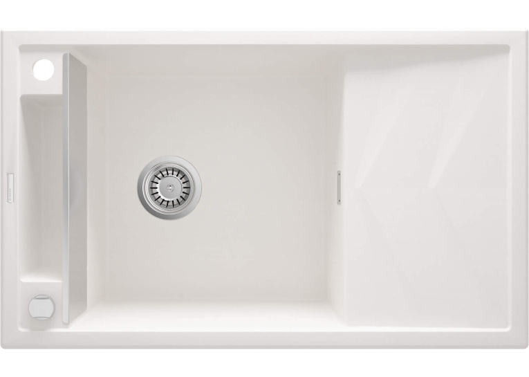 Мийка кухонна Deante Magnetic, граніт, прямокут., з крилом, 820х500х219мм, чаша - 1, накладна, алебастр ZRM_A113